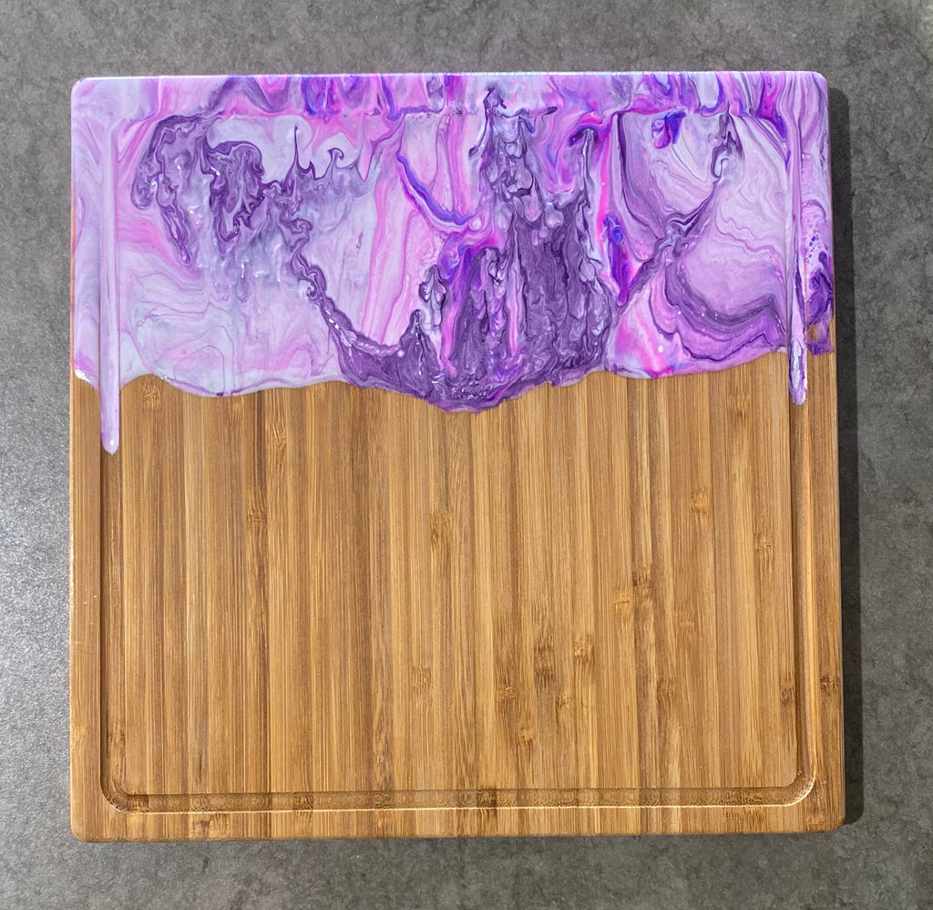 Small Resin Chopping board Purple & Pink