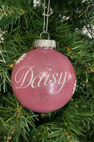 Personalised glitter baubles